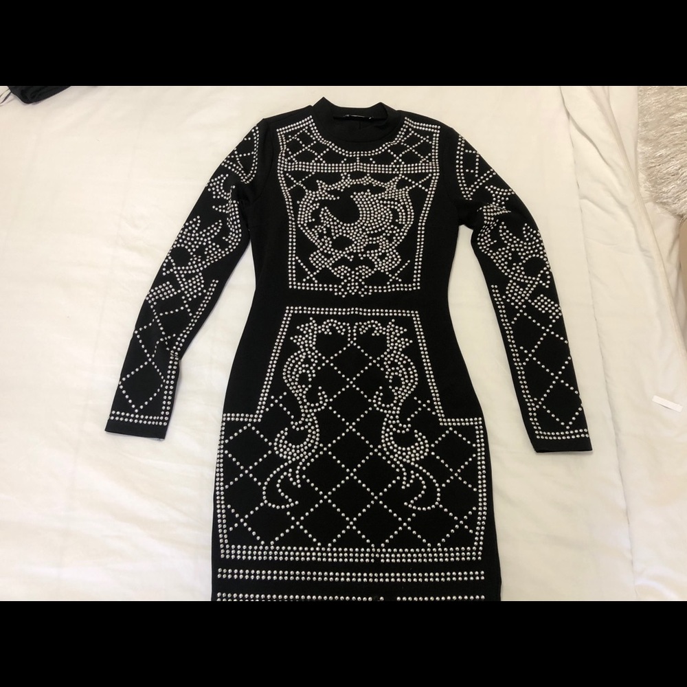 Bedazzle Black Mini Dress